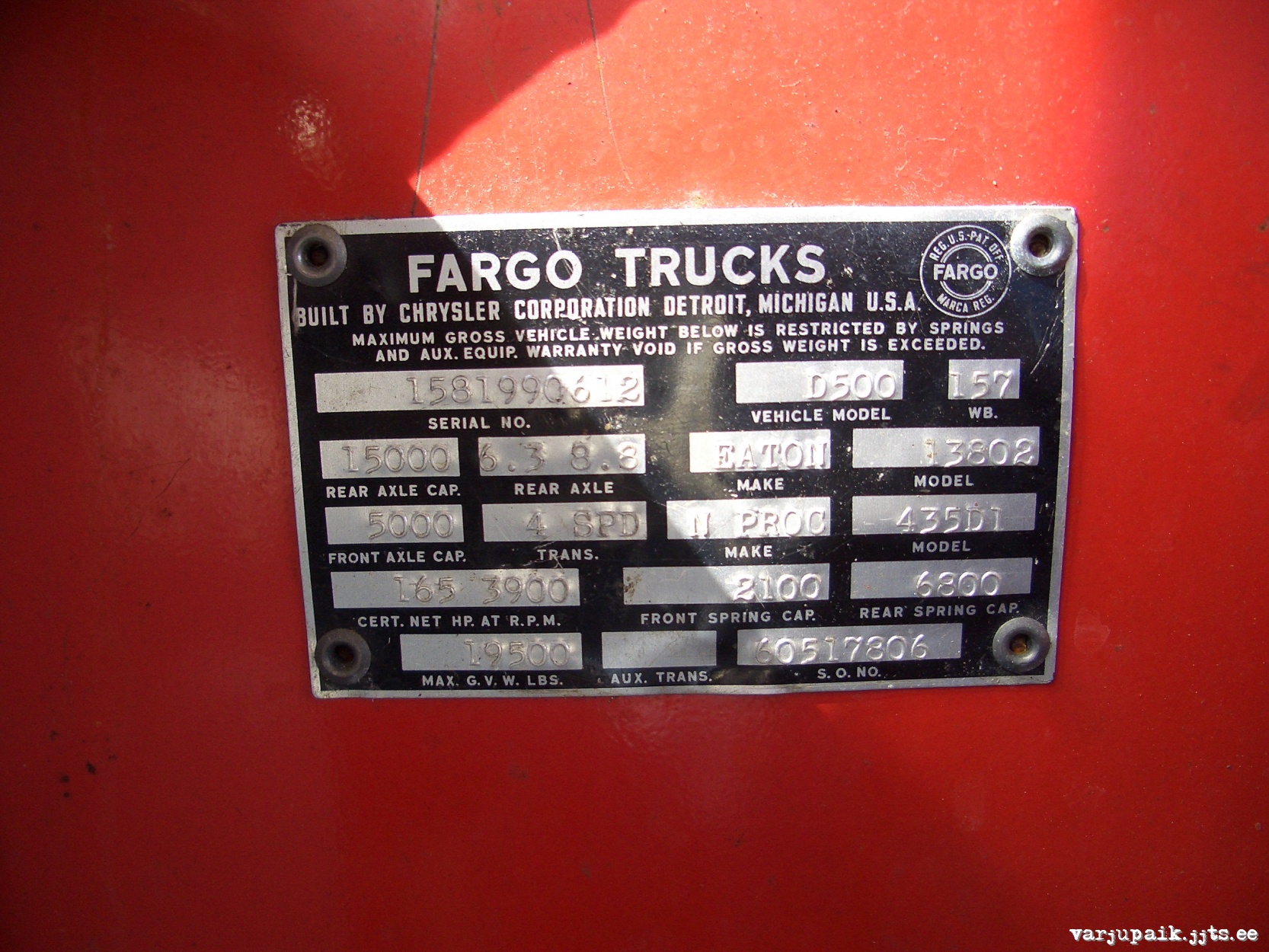 Tuletõrjeauto Fargo D-500